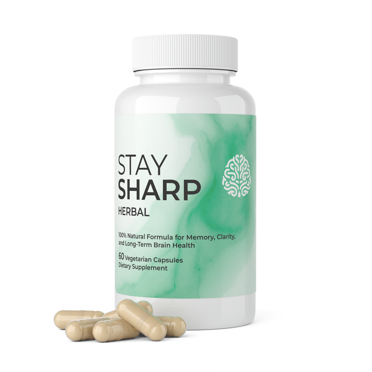 Stay Sharp Herbal brain health supplement — 60 vegetarian capsules