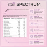 Stay Sharp Spectrum supplement facts and ingredients panel
